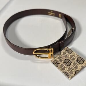 NWT Vintage Stefano Ricci Brown Colored Gold Colored Buckle Belt